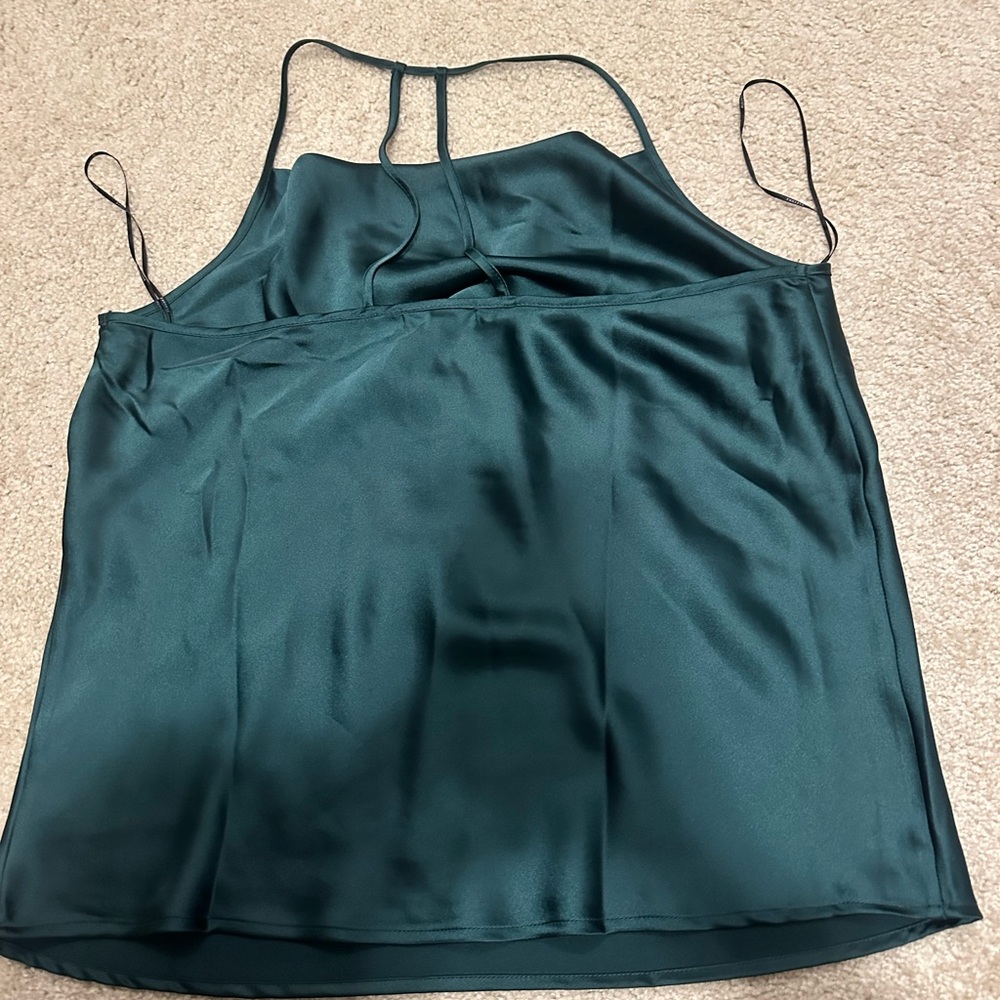 Elegant Teal Satin Women's Top